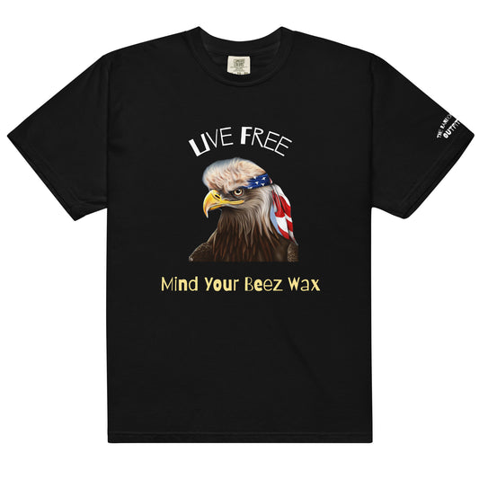 Live Free & Mind Your Beez wax garment-dyed heavyweight t-shirt